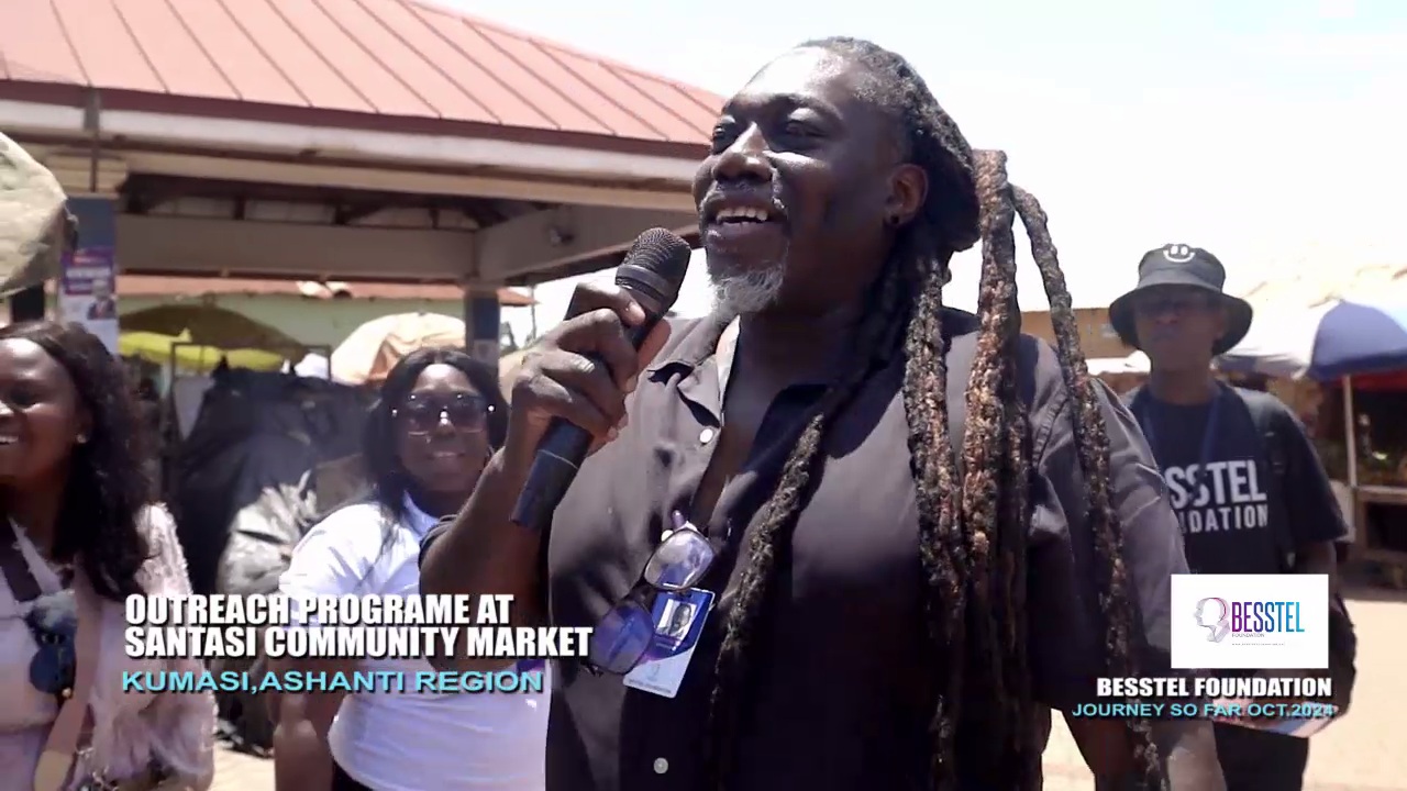 Spreading the Mental Health word at Santasi Market, Kumasi